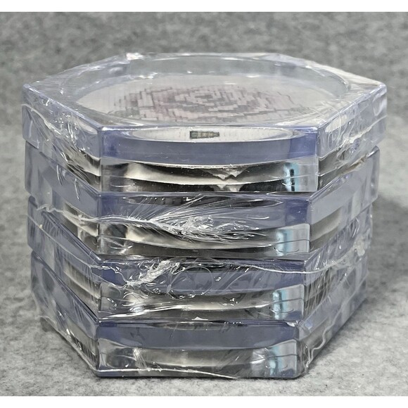 Vtg Acrylic Coasters MCG Textiles Cross Stitch Kit Butterfly Heart Rose Lot Of 4 - Picture 8 of 15